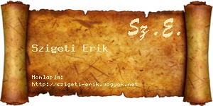 Szigeti Erik névjegykártya