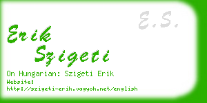 erik szigeti business card